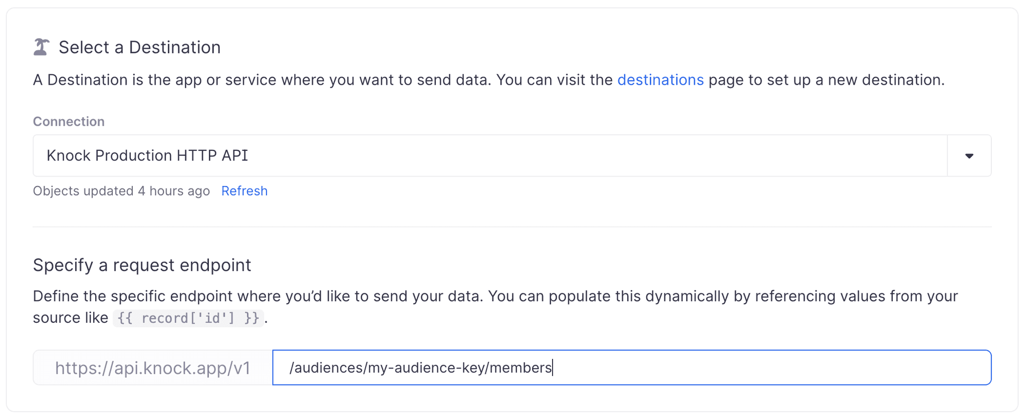 Select a destination in Census